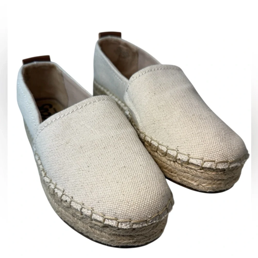 NEW ! SAM EDELMAM Cream Espadrille Slip-On Shoes size 9.5